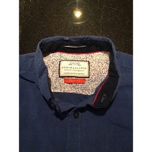 Denim & Flower Short Sleeved Button Up